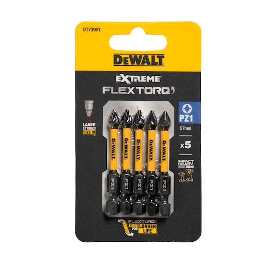 Pack of x5 PZ1 57mm Flextorq 3.0 bits