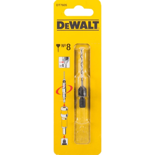 #8 pilot bit and 4 cutter countersink