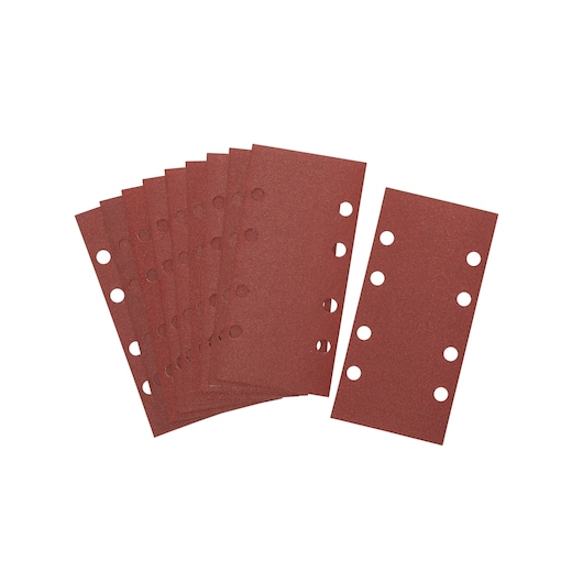 1/3 Sheet 93mm x 190mm 180G Velcro Multi Purpose Sanding Sheet 8 Hole 10 Pack