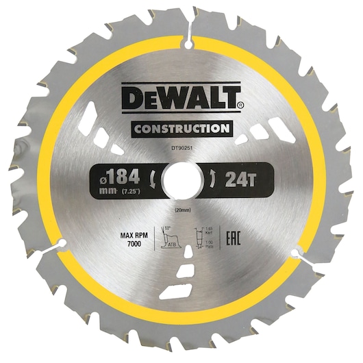CONSTRUCTION CIRCULAR SAW BLADE (184MM X 24T) (16/20 mm)