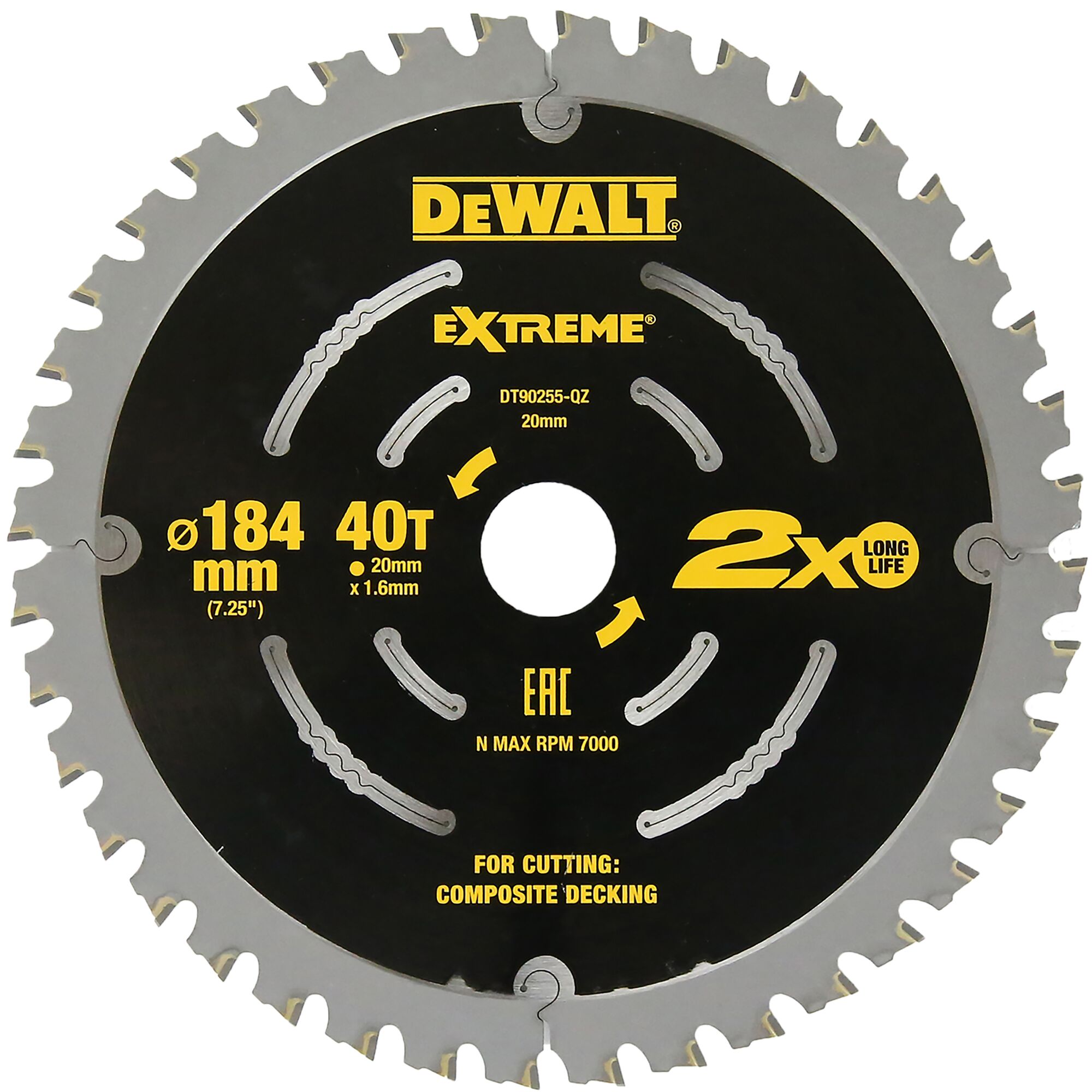 EXTREME 2X LIFE COMPOSITE DECKING CIRCULAR SAW BLADE 184 mm x 24T