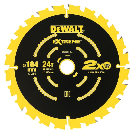 EXTREME® 2X LIFE CIRCULAR SAW BLADE (184 mm X 24/40T) (16/20 mm) (2 PK)