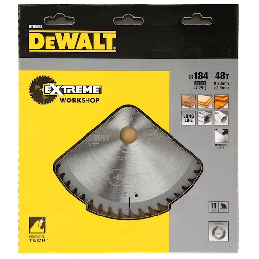 EXTREME WORKSHOP CIRCULAR SAW BLADE TCG (184 mm X 48T) (16/20 mm)