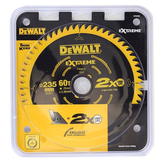 EXTREME® 2X LIFE CIRCULAR SAW BLADE 235MM X 60T (16/25MM)