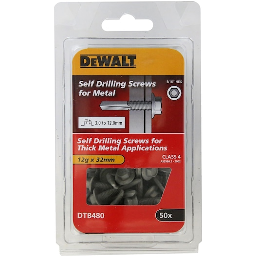 SELF DRILLING NO.5 POINT CLASS 4 HEX HEAD Ø12 x 32 HANG
