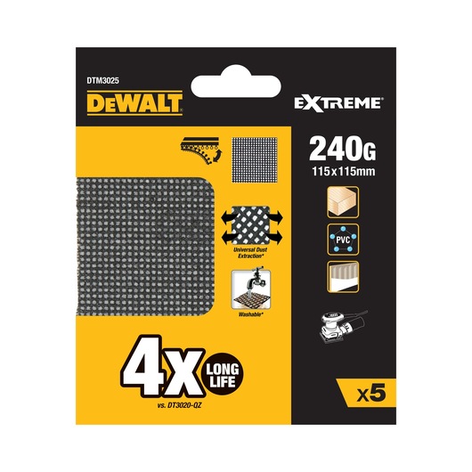 EXTREME Universal Abrasive Mesh 1/4 Sheet - 115mm x 115mm - 240G