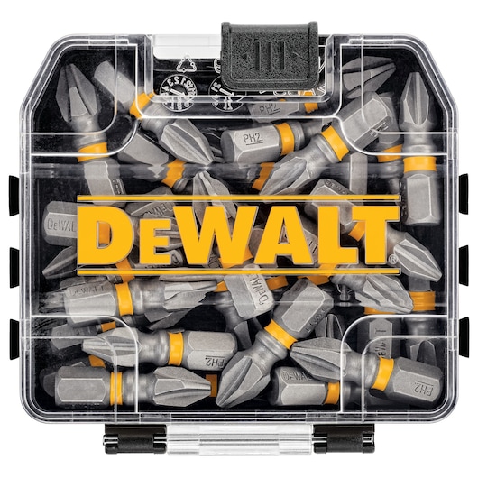 Max Impact Screwdriving Bit with Tough Case System storage box opened.