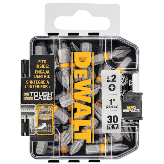 Max Impact Screwdriving Bit with Tough Case System storage box opened.