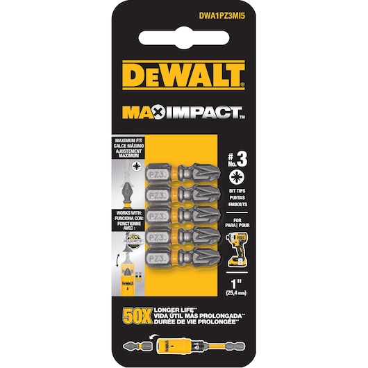 MAX IMPACT™ 25MM PZ3 INSERT BIT 5 PACK