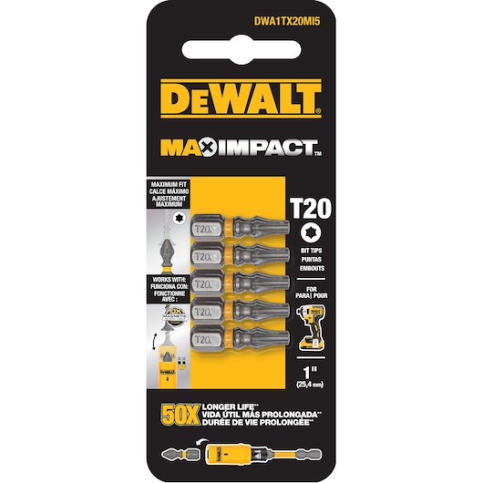 MAX IMPACT™ 25MM TX20 INSERT BIT 5 PACK