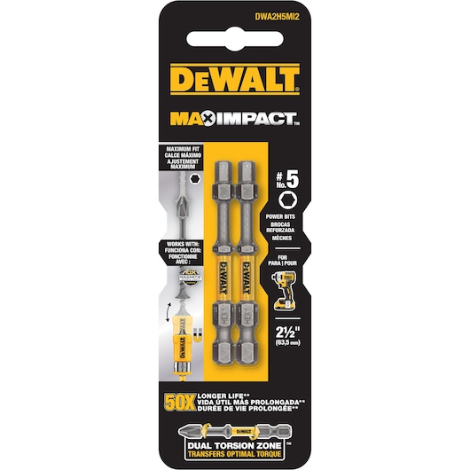 MAX IMPACT™ 63.5MM HEX5 POWER BIT 2 PACK