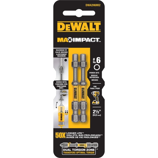 MAX IMPACT™ 63.5MM HEX6 POWER BIT 2 PACK