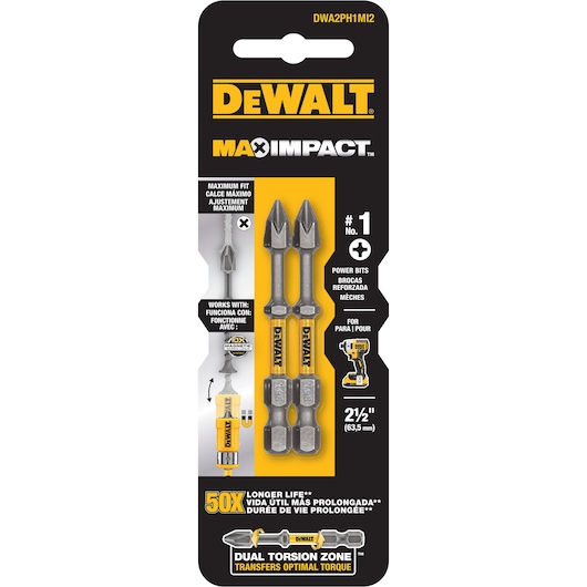 MAX IMPACT™ 63.5MM PH1 POWER BIT 2 PACK