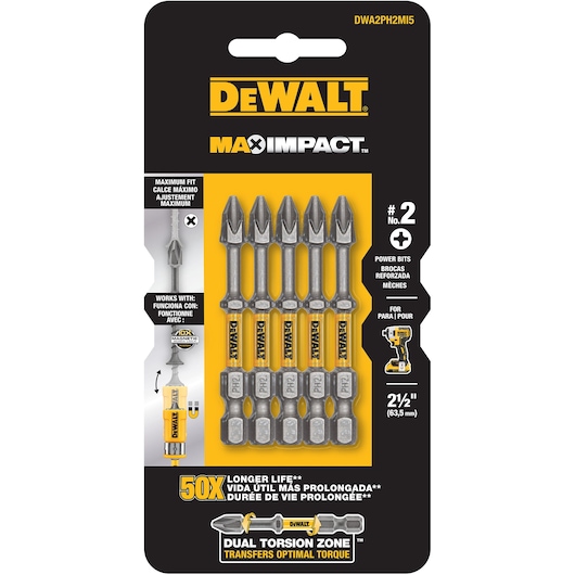 MAX IMPACT™ 63.5MM PH2 POWER BIT 5 PACK