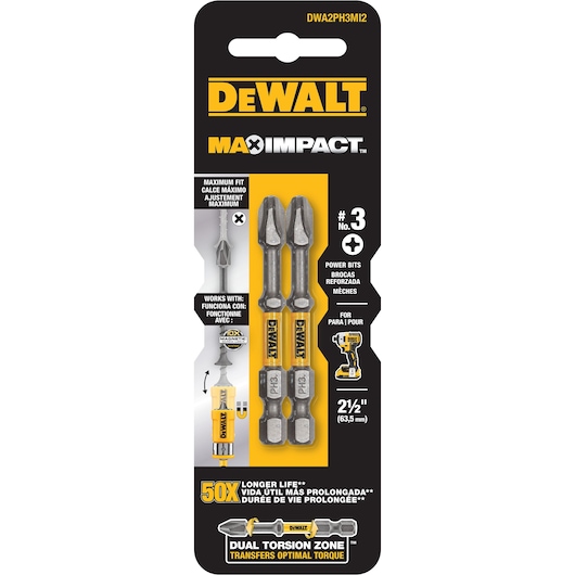 MAX IMPACT™ 63.5MM PH3 POWER BIT 2 PACK