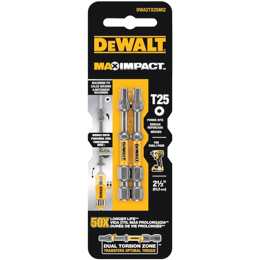 MAX IMPACT™ 63.5MM TX25 POWER BIT 2 PACK
