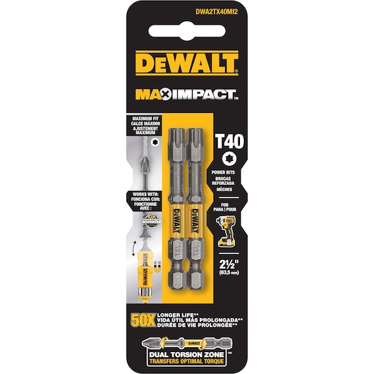 MAX IMPACT™ 63.5MM TX40 POWER BIT 2 PACK