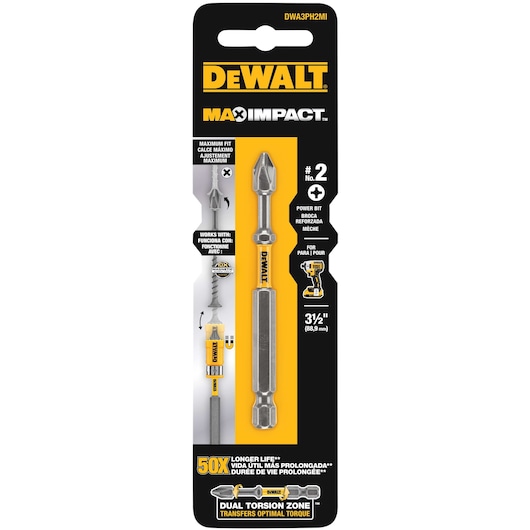 profile of Max Impact Power Bit with packaging.