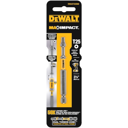 profile of Max Impact Power Bit with packaging.