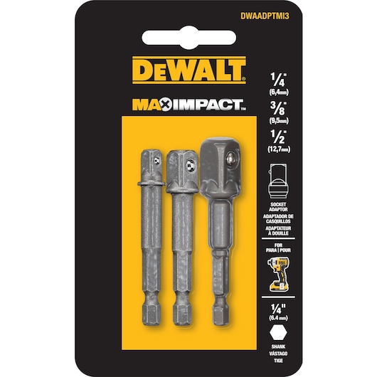 MAX IMPACT™ SQUARE ADAPTOR 3 PIECE 1/4", 3/8" & 1/2"