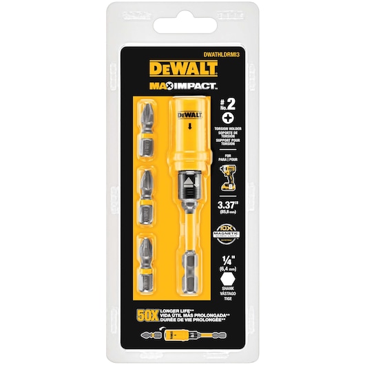 Max impact screw lock adaptor packaging.
