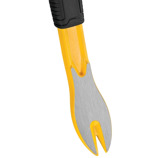 Pointed beveled end feature of 12 inch Precision Claw Bar.