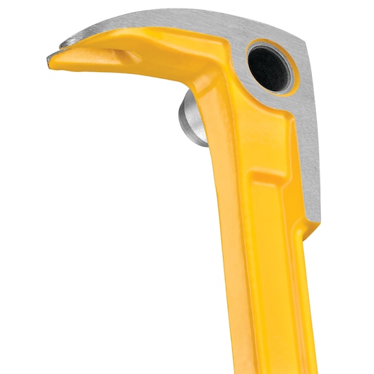 Extra wide strike surface feature of 12 inch Precision Claw Bar.