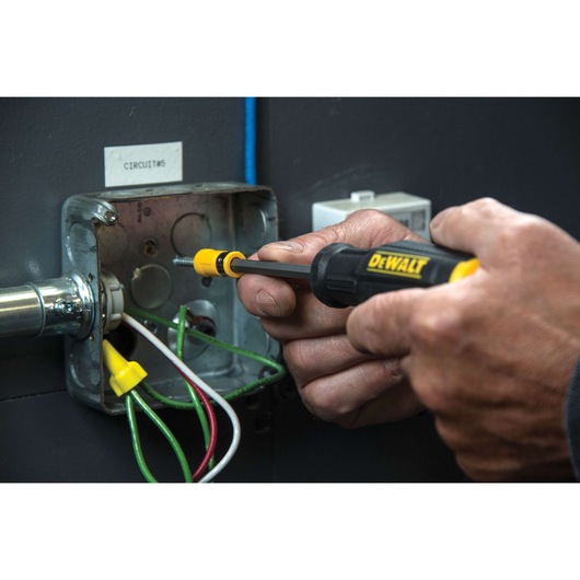 MAX FIT 4 Piece Screwdriver Set being used on electrical box.