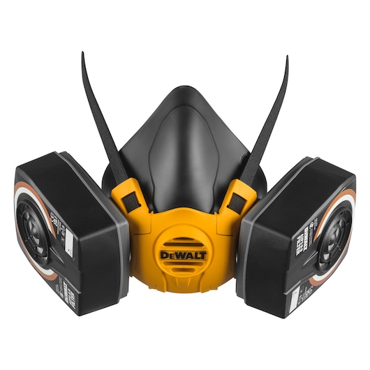 Front view of Dewalt Half Face Mask Respirator with A2P3 Filter