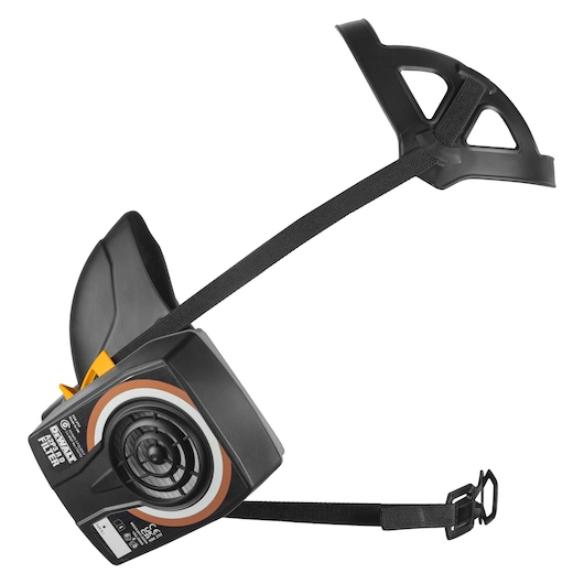 Side View of Dewalt Half Face Mask Respirator with A2P3 Filters