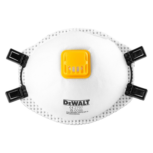 Front view of Dewalt FFP2 Disposable Particulate Respirator
